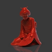 Small Sad Geisha 3D Sculpture 3D Printing 239084