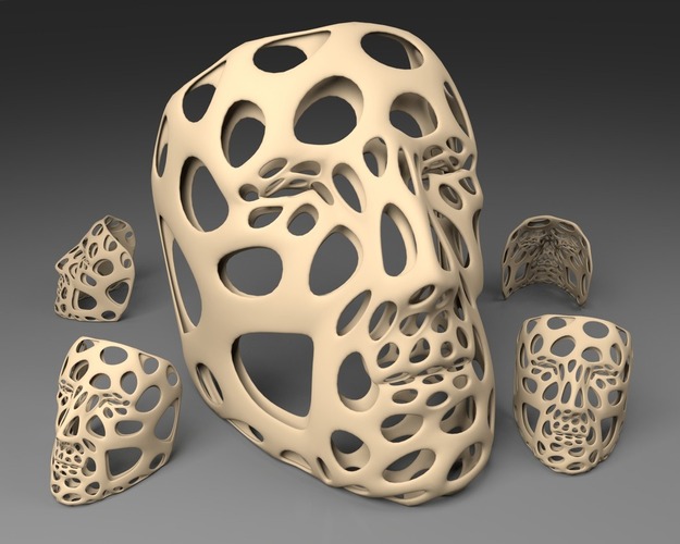 Polygon Mask - Voronoi Style 3D Print 23915