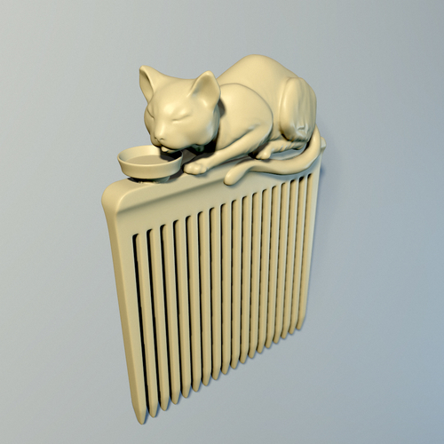 Hair comb "Cat" 3D Print 240152
