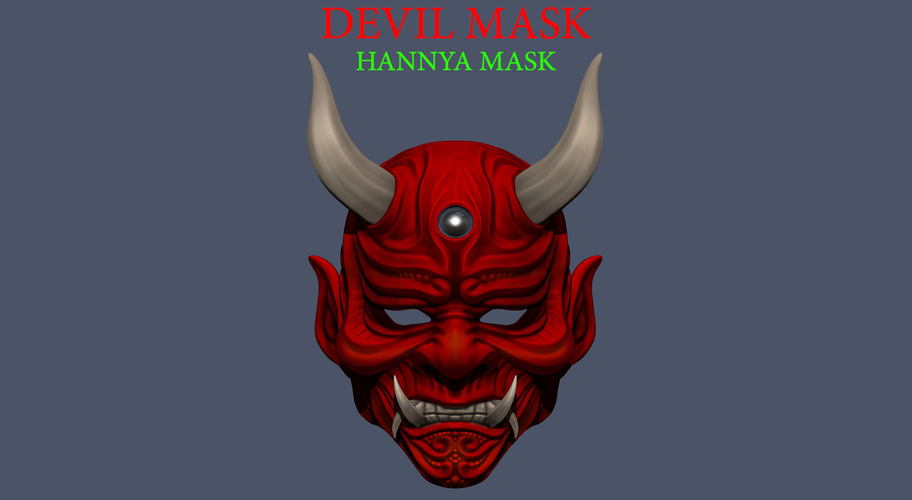 Devil Mask-Hannya Mask-Samurai Mask-Satan mask for cosplay 3D Print 241119