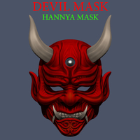 Small Devil Mask-Hannya Mask-Samurai Mask-Satan mask for cosplay 3D Printing 241119