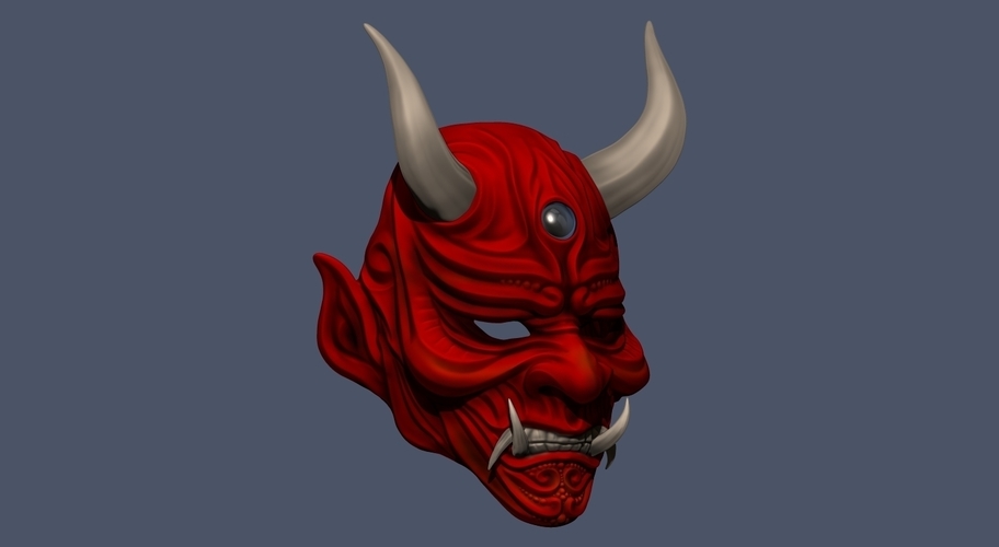 Devil Mask-Hannya Mask-Samurai Mask-Satan mask for cosplay 3D Print 241133