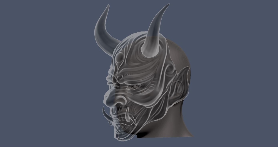 Devil Mask-Hannya Mask-Samurai Mask-Satan mask for cosplay 3D Print 241134