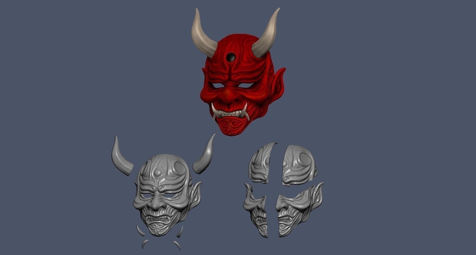 Devil Mask-Hannya Mask-Samurai Mask-Satan mask for cosplay 3D Print 241136