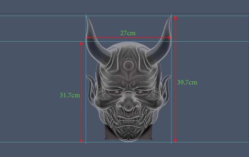 Devil Mask-Hannya Mask-Samurai Mask-Satan mask for cosplay 3D Print 241137