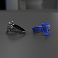 Small Owl Ring 3D Printing 242251