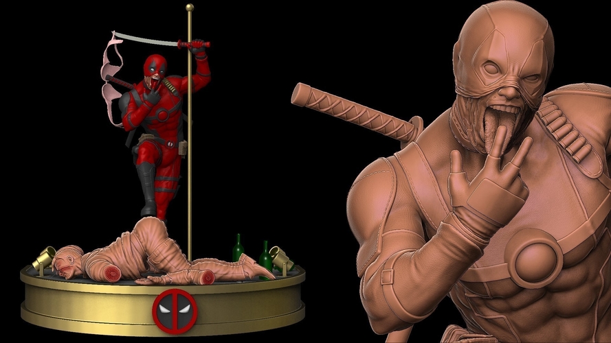 Deadpool being an asshole diorama 3D Print 242324 Deadpool being an asshole diorama 3D Print 242324
