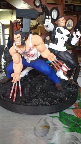 Wolverine and Punisher Diorama 3D Print 242327 Wolverine and Punisher Diorama 3D Print 242327