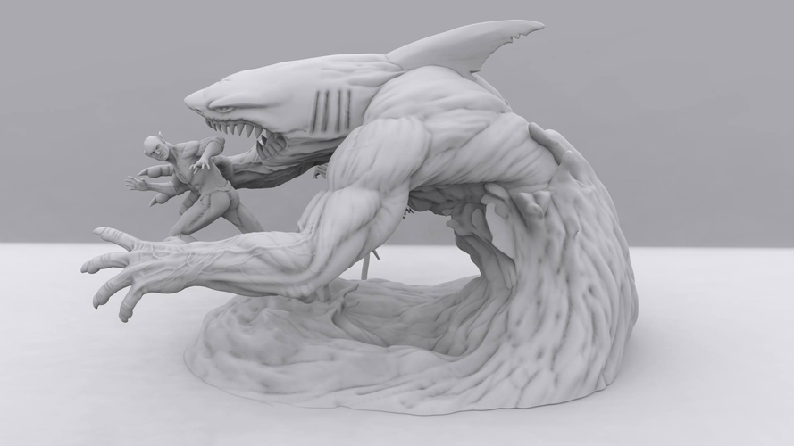 Flash vs the King Shark 3D Print 242332 Flash vs the King Shark 3D Print 242332