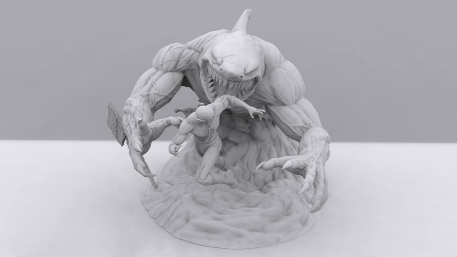 Flash vs the King Shark 3D Print 242334 Flash vs the King Shark 3D Print 242334