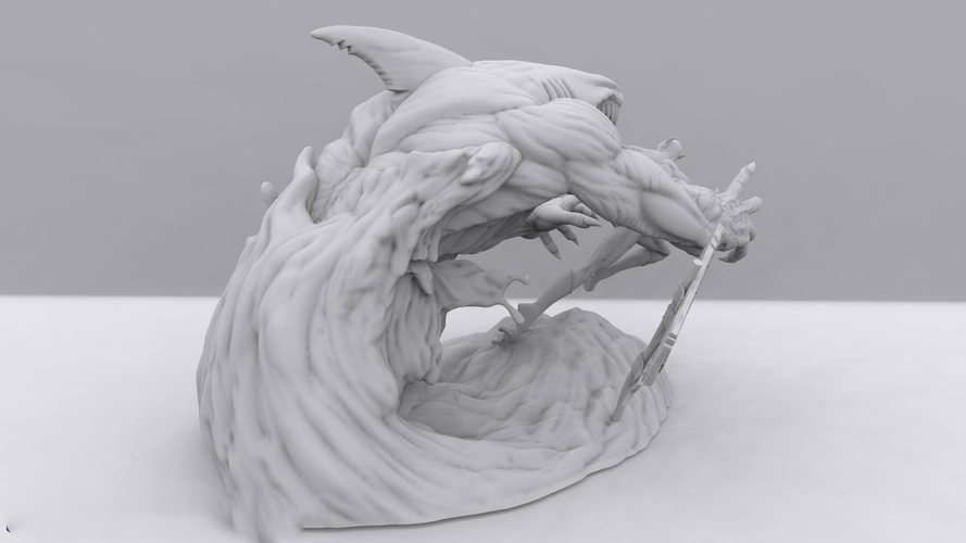Flash vs the King Shark 3D Print 242335 Flash vs the King Shark 3D Print 242335