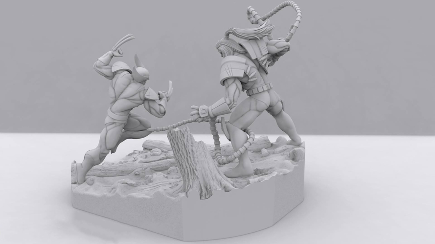 Wolverine vs Omega red Diorama 3D Print 242346 Wolverine vs Omega red Diorama 3D Print 242346