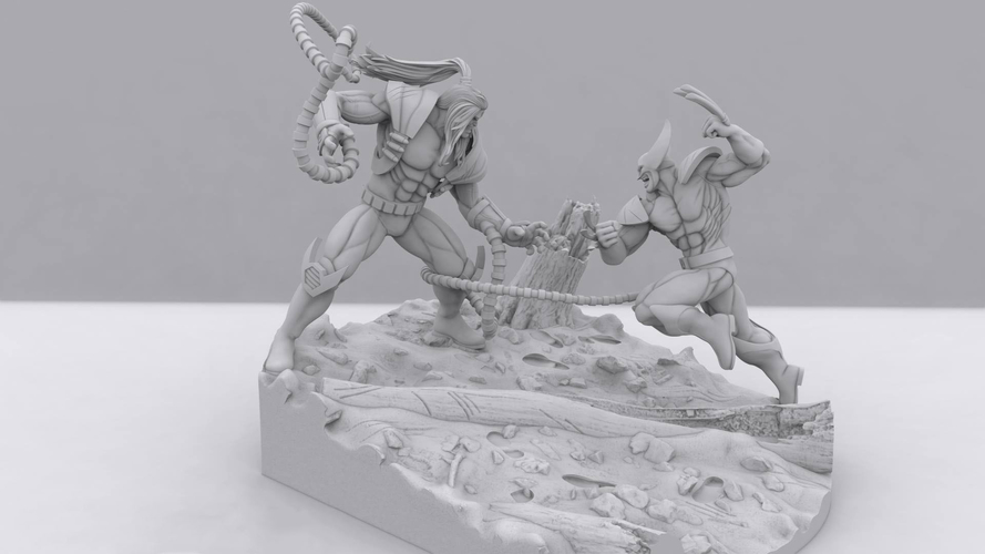 Wolverine vs Omega red Diorama 3D Print 242348 Wolverine vs Omega red Diorama 3D Print 242348