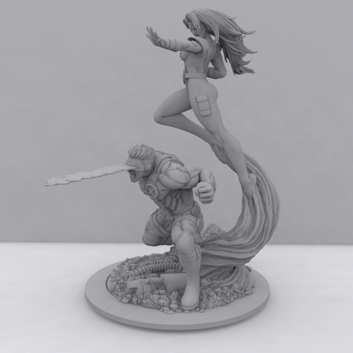 Cyclops and Phoenix Diorama + Free Extras 3D Print 242378 Cyclops and Phoenix Diorama + Free Extras 3D Print 242378