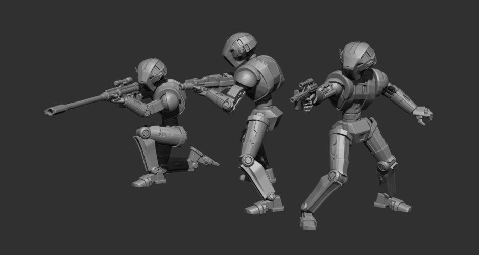 Meatbagger Killer droids set 1 3D Print 242629 Meatbagger Killer droids set 1 3D Print 242629