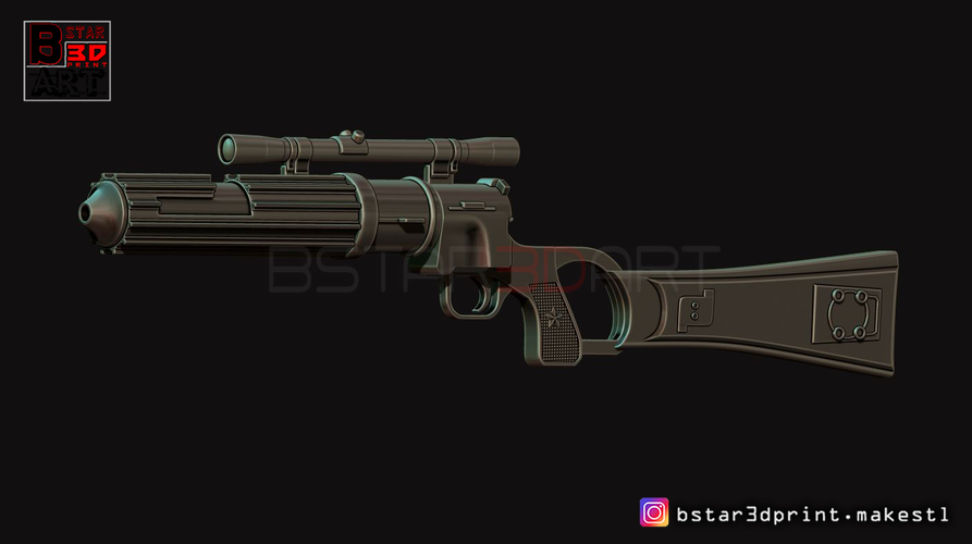 Boba Fett blaster EE 3 - Carbine Rifle - Star Wars for Cosplay 3D Print 242662