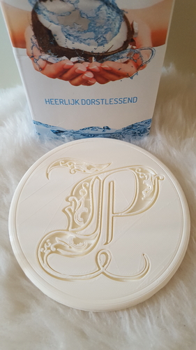 Coaster with letter 'P' 3D Print 242752 Coaster with letter 'P' 3D Print 242752