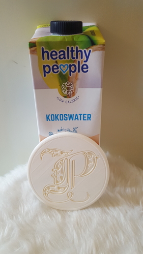 Coaster with letter 'P' 3D Print 242753 Coaster with letter 'P' 3D Print 242753