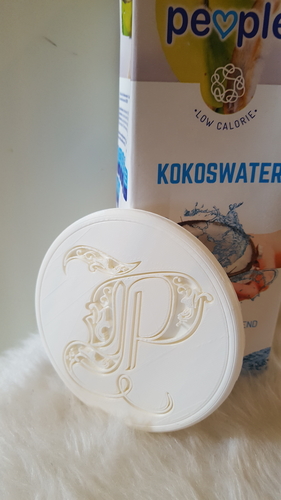 Coaster with letter 'P' 3D Print 242754 Coaster with letter 'P' 3D Print 242754