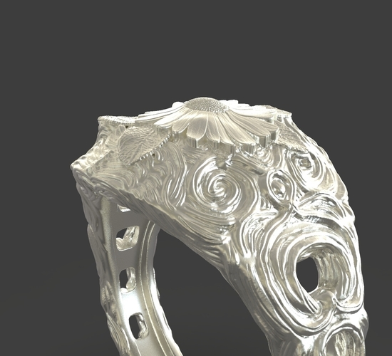 Jewelry Flower Ring 3D Print 243544