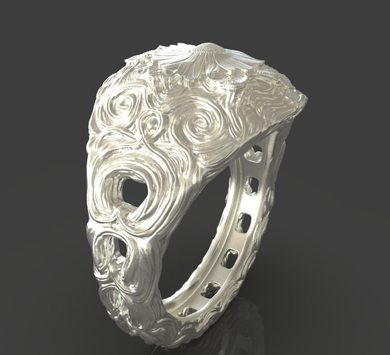 Jewelry Flower Ring 3D Print 243548
