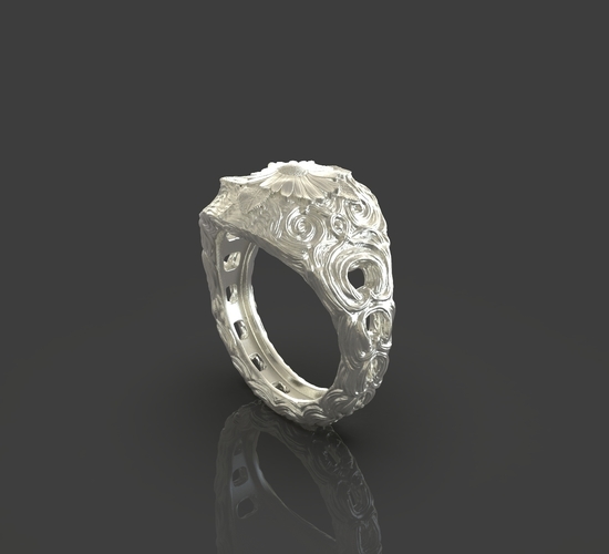 Jewelry Flower Ring 3D Print 243549