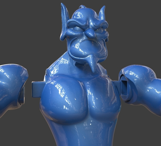 Aladdin's Genie Evil Mode (Separate Parts) 3D Print 244138