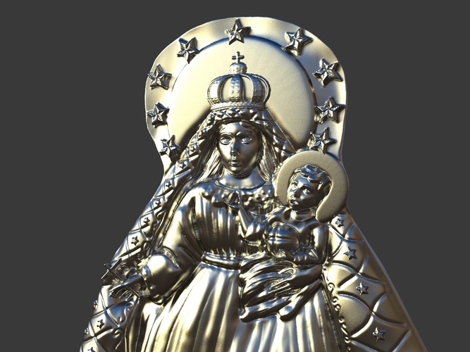 Our Lady Of Charity Carved Sculpture 3D Print 244518