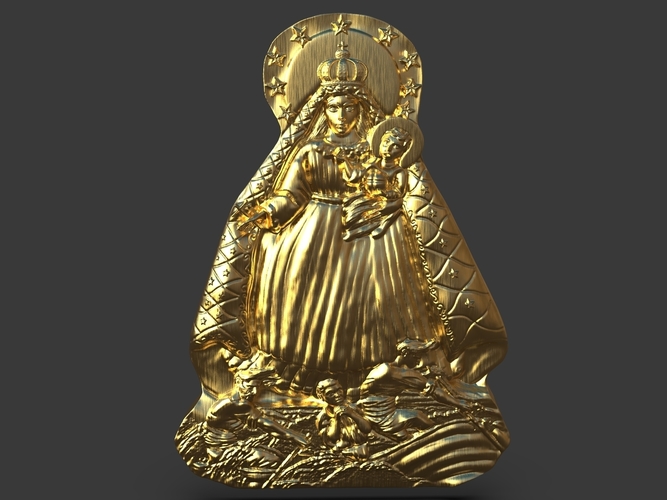 Our Lady Of Charity Carved Sculpture 3D Print 244520