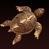Small Turtle with Tiki Mask Ornament 3D Printing 244568