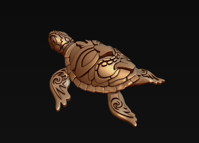 Turtle with Tiki Mask Ornament 3D Print 244571