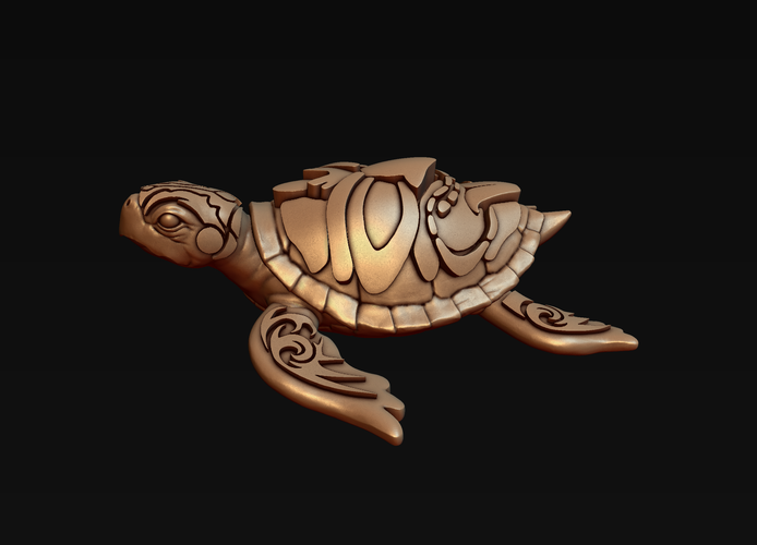 Turtle with Tiki Mask Ornament 3D Print 244572