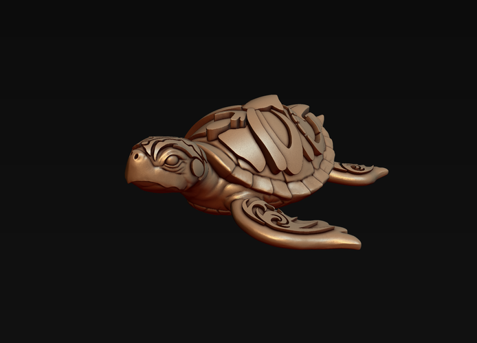 Turtle with Tiki Mask Ornament 3D Print 244573