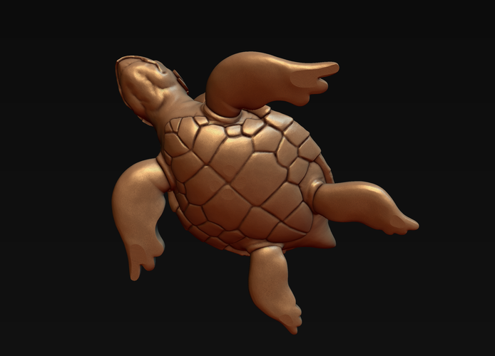 Turtle with Tiki Mask Ornament 3D Print 244574