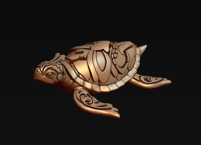 Turtle with Tiki Mask Ornament 3D Print 244577