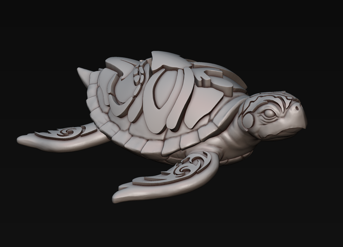 Turtle with Tiki Mask Ornament 3D Print 244588