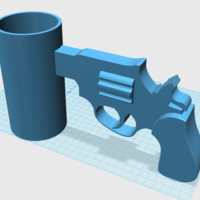 Small Cup with Gun Handle 3D Printing 24506