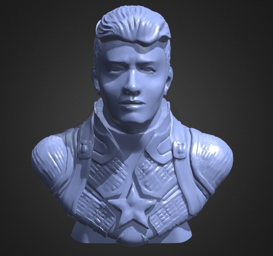 Captain America Bust 3D Print 245295 Captain America Bust 3D Print 245295