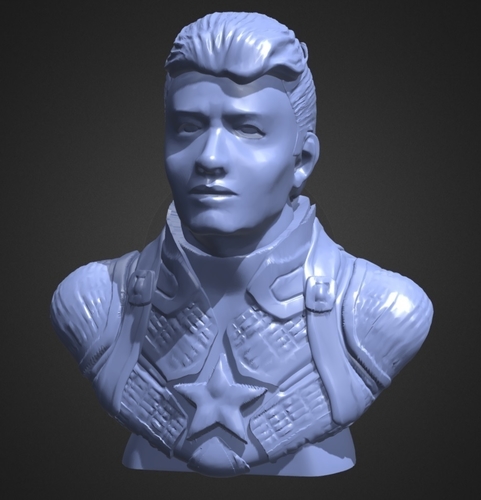 Captain America Bust 3D Print 245296 Captain America Bust 3D Print 245296