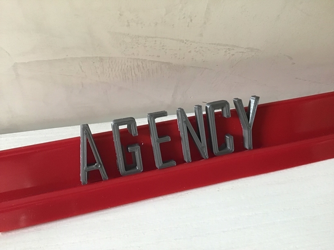 AGENCY font uppercase 3D letters STL file 3D Print 246203 AGENCY font uppercase 3D letters STL file 3D Print 246203
