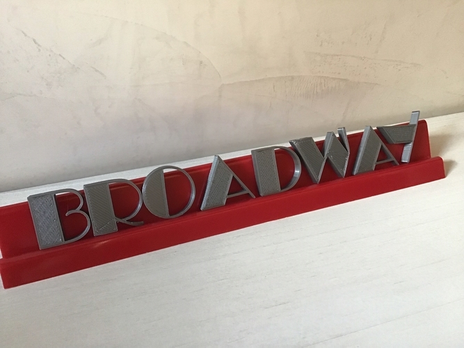 BROADWAY font uppercase 3D letters STL file 3D Print 246275 BROADWAY font uppercase 3D letters STL file 3D Print 246275