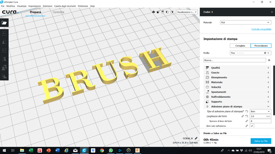 BRUSH SCRIPT font uppercase 3D letters STL file 3D Print 246282 BRUSH SCRIPT font uppercase 3D letters STL file 3D Print 246282