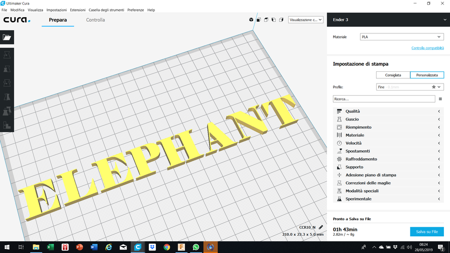 ELEPHANT font uppercase 3D letters STL file 3D Print 246304 ELEPHANT font uppercase 3D letters STL file 3D Print 246304