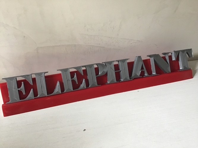 ELEPHANT font uppercase 3D letters STL file 3D Print 246305 ELEPHANT font uppercase 3D letters STL file 3D Print 246305