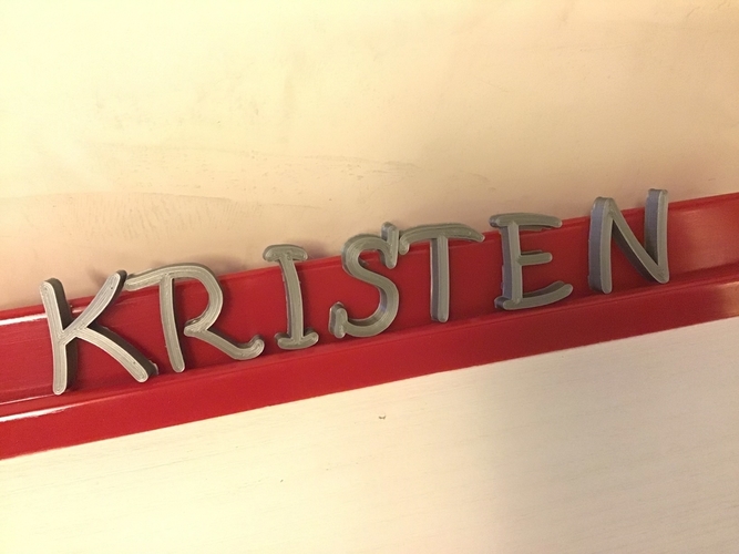 KRISTEN font uppercase 3D letters STL file 3D Print 246324 KRISTEN font uppercase 3D letters STL file 3D Print 246324