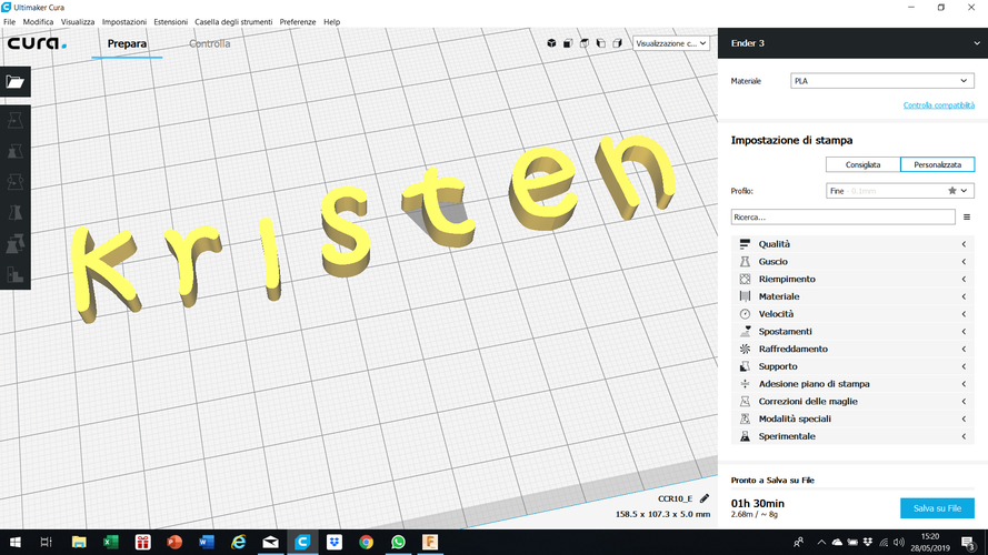KRISTEN font lowercase 3D letters STL file 3D Print 246326 KRISTEN font lowercase 3D letters STL file 3D Print 246326