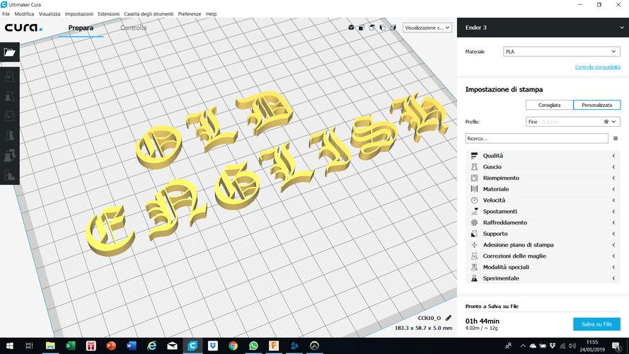 OLD ENGLISH font uppercase 3D letters STL file 3D Print 246335 OLD ENGLISH font uppercase 3D letters STL file 3D Print 246335