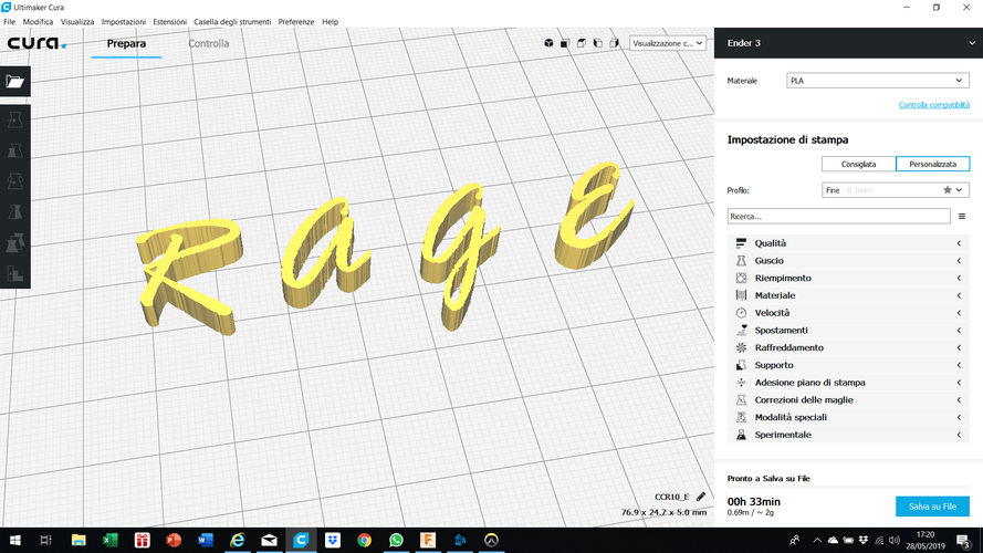 RAGE ITALIC font uppercase 3D letters STL file 3D Print 246360 RAGE ITALIC font uppercase 3D letters STL file 3D Print 246360