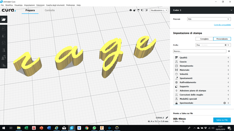 RAGE ITALIC font lowercase 3D letters STL file 3D Print 246363 RAGE ITALIC font lowercase 3D letters STL file 3D Print 246363