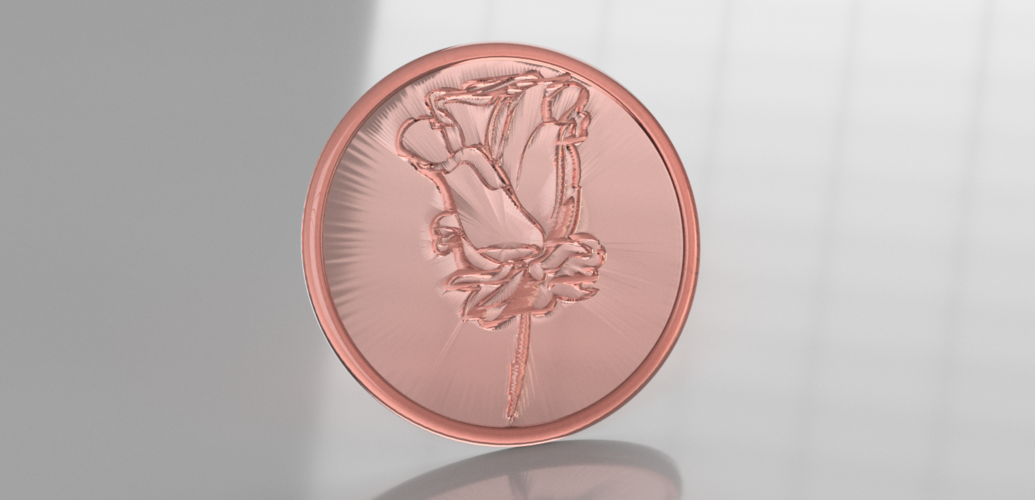 Coaster with rose (pair) 3D Print 246453 Coaster with rose (pair) 3D Print 246453